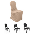 Polyester Slip On Banquet Chair Covers Nude - Stain-Resistant Reusable Durable Fabric