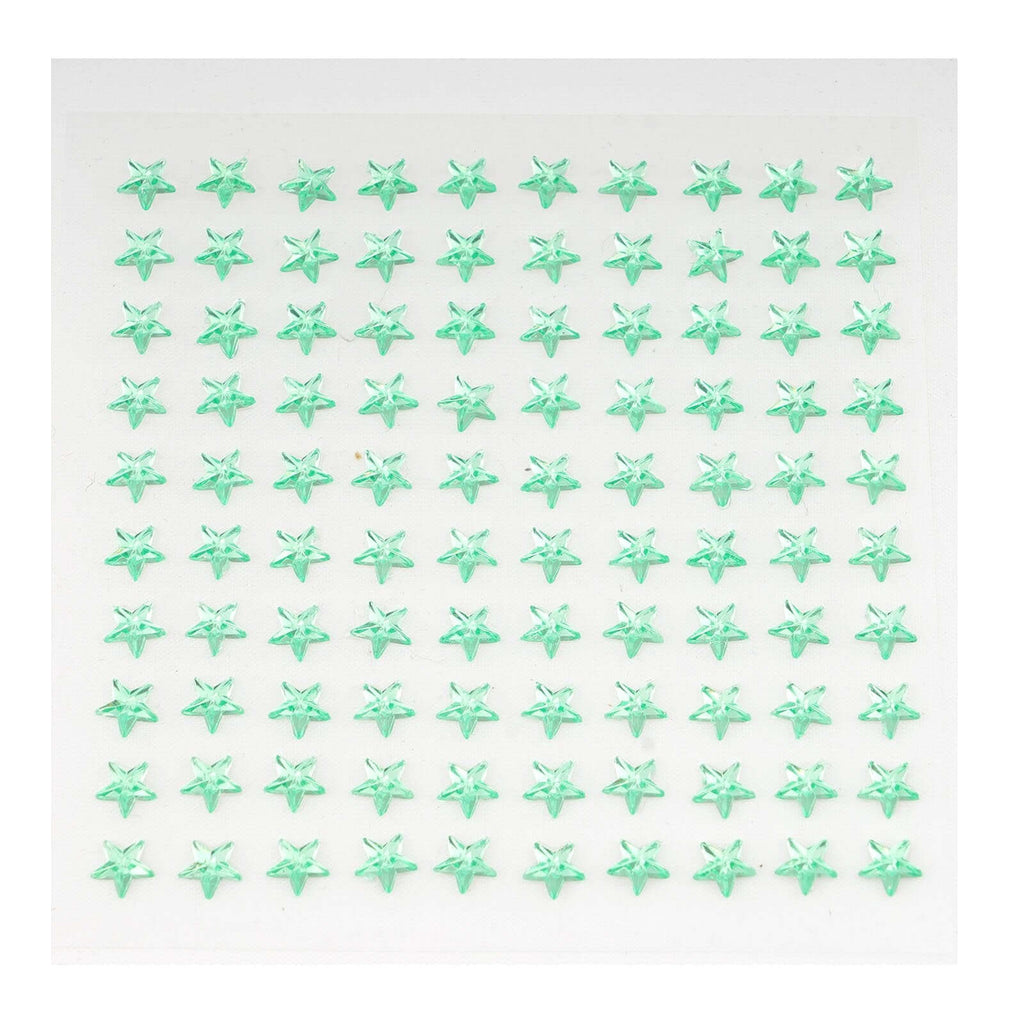 600 Pcs Apple Green Star Shape Stick-On Diamond Rhinestone Stickers, DIY Self Adhesive Craft Gems