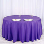 Polyester 120" Round Tablecloth Purple - Seamless Wrinkle-Resistant Table Cover