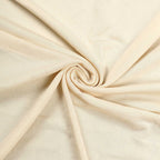 Spandex 30" Round Cocktail Table Cover Skirt Beige With Natural Wavy Drapes