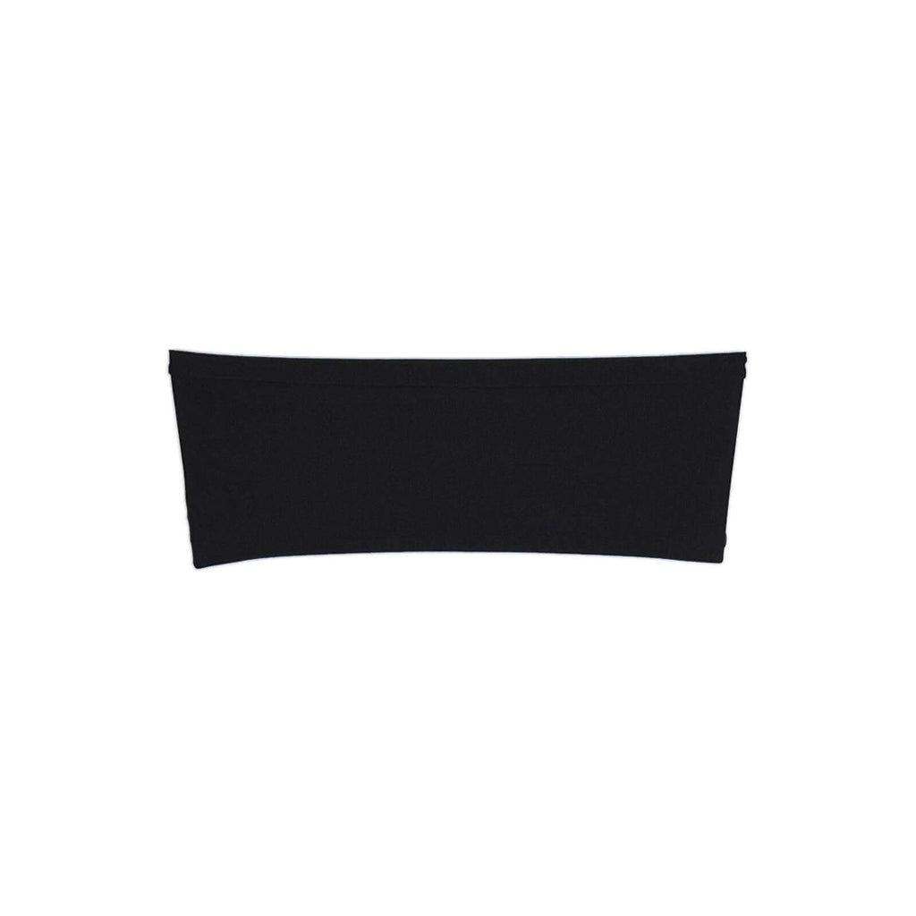 5 Pack Stretch Spandex Chair Sashes Black - Fitted Finish Two Ply Heavy Duty Chair Bands 5"x12"