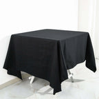 100% Cotton 70"x70" Square Tablecloth Black Linen - Soft & Breathable Fabric Table Cover