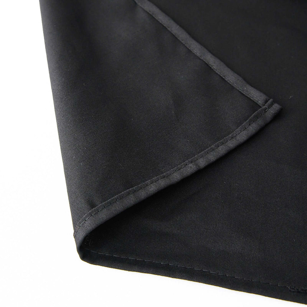 100% Cotton 90"x90" Square Tablecloth Black Linen - Soft & Breathable Fabric Table Cover