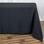 Polyester 90"x132" Rectangle Tablecloth Black - Seamless Wrinkle-Resistant Design for Luxe Celebrations