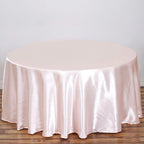 Satin 108" Round Tablecloth Blush - Smooth and Lustrous Table Cover