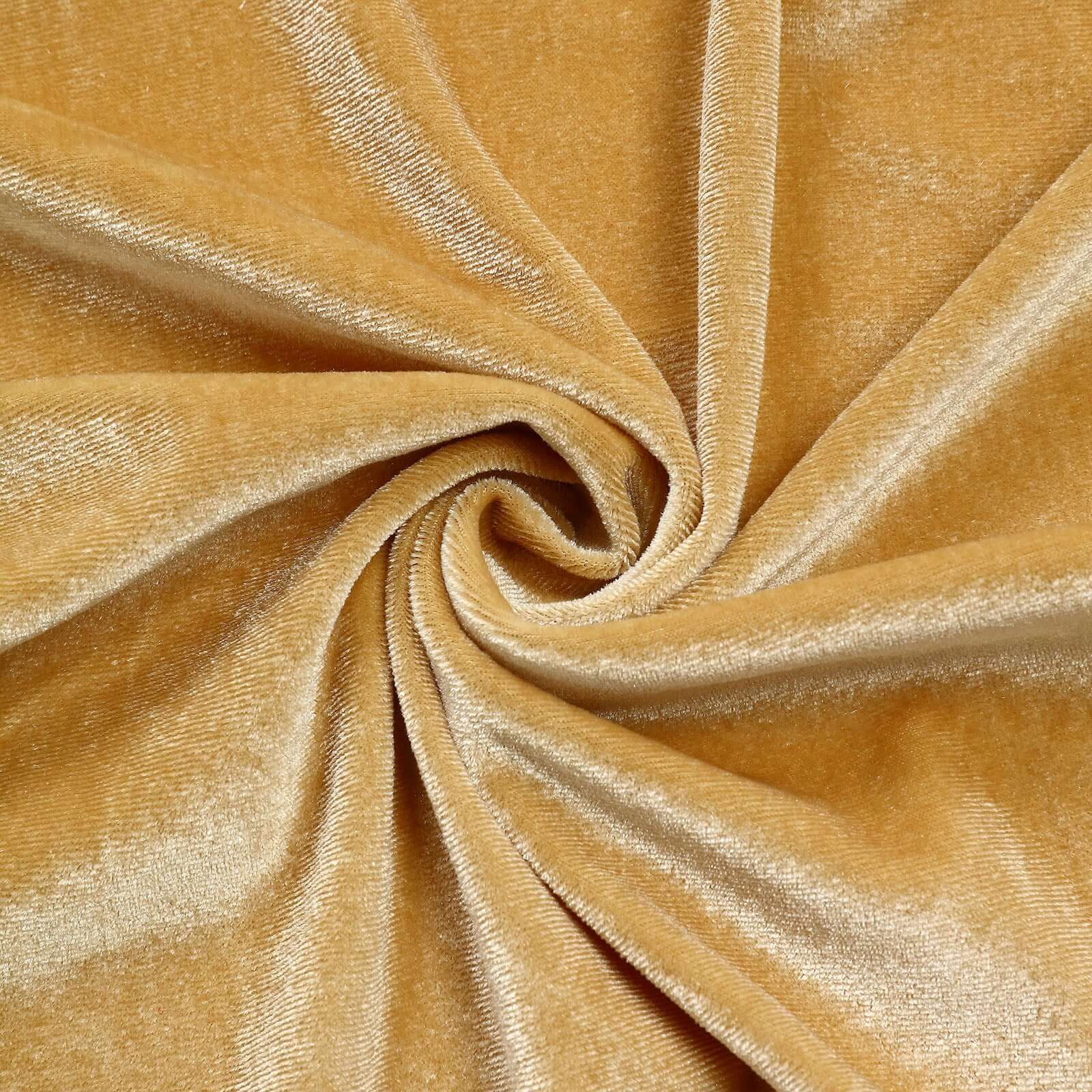 7.5ft Champagne Soft Velvet Fitted Round Event Party Backdrop Cover