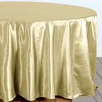 Satin 108" Round Tablecloth Champagne - Smooth and Lustrous Table Cover