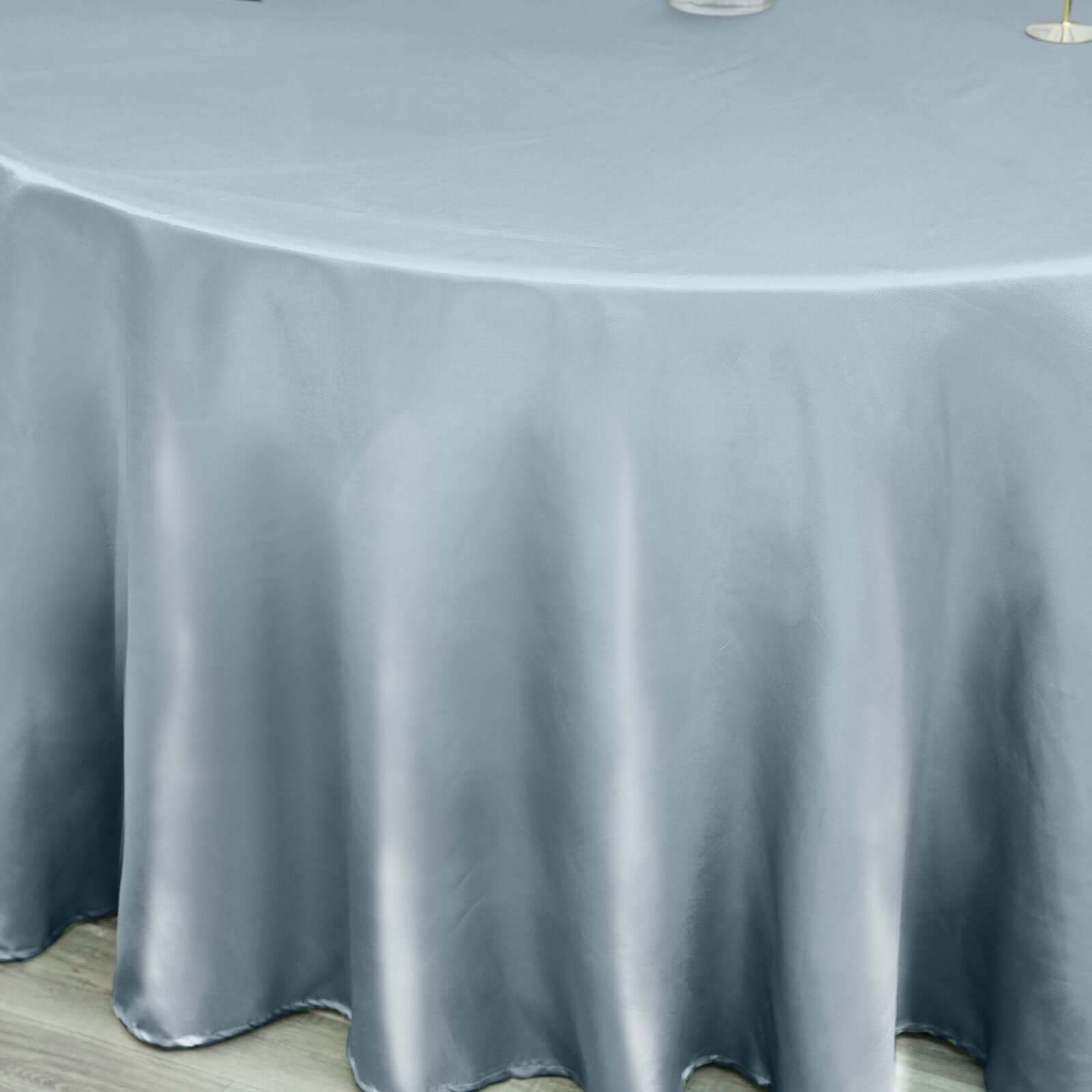 Satin 120" Round Tablecloth Dusty Blue - Stylish Seamless Table Cover