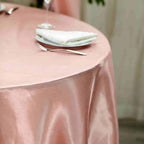 Satin 108" Round Tablecloth Dusty Rose - Smooth and Lustrous Table Cover