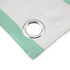 2 Pack White Mint Cabana Stripe Thermal Blackout Window Curtain Grommet Panels, Noise Canceling Curtains - 52"x64"