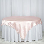 Satin 72"x72" Table Overlay Square Tablecloth Blush - Smooth Finish Table Cover