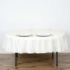 Polyester 90" Round Tablecloth Ivory - Stain & Wrinkle-Resistant Table Cover