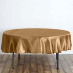 Satin 90" Round Tablecloth Gold - Smooth and Lustrous Table Cover