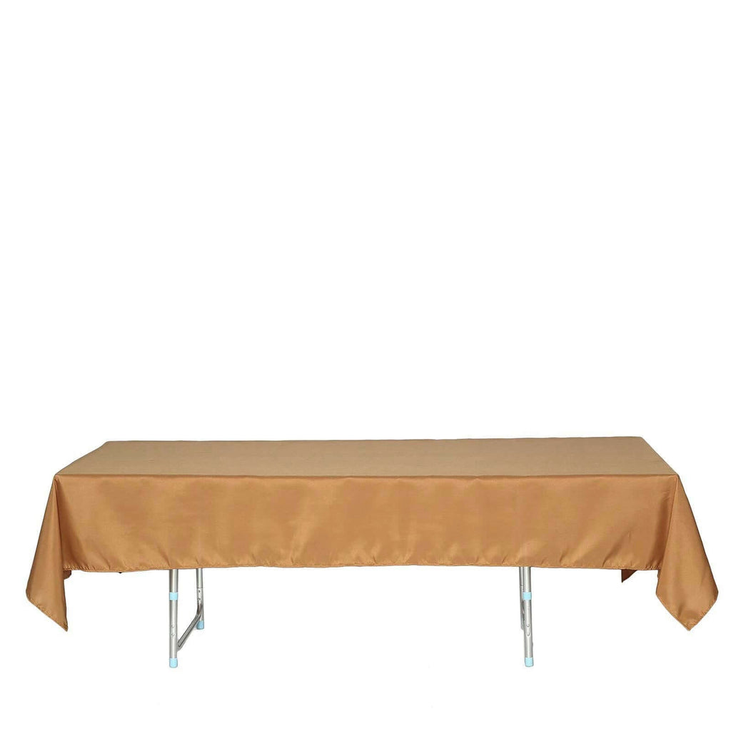 Polyester 60"x102" Rectangle Tablecloth Gold - Durable and Stylish Table Cover for Special Events