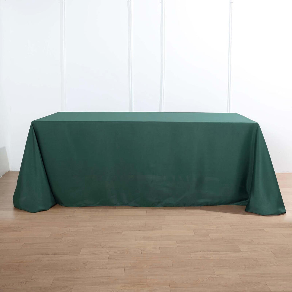 Polyester 90"x156" Rectangle Tablecloth Hunter Emerald Green - Seamless Wrinkle-Resistant Table Cover