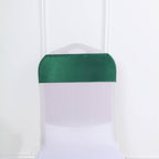 5 Pack Satin Chair Sashes Hunter Emerald Green - Durable Chair Bows with Shiny Finish 6"x106"