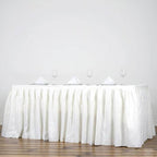 Polyester 21ft Table Skirt Ivory - Classic Pleated Design