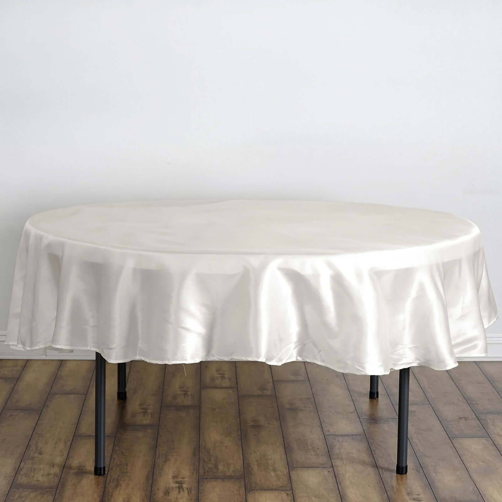 Satin 90" Round Tablecloth Ivory - Smooth and Lustrous Table Cover