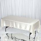 Satin Rectangular 60"x102" Tablecloth Ivory - Smooth and Lustrous Table Cover
