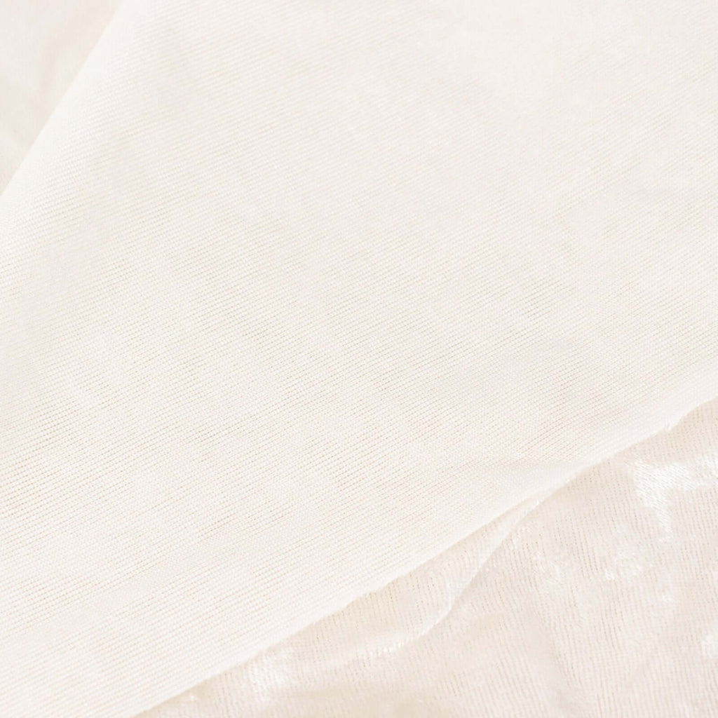 65"x5 Yards Ivory Crushed Velvet Fabric Bolt, DIY Craft Fabric Roll