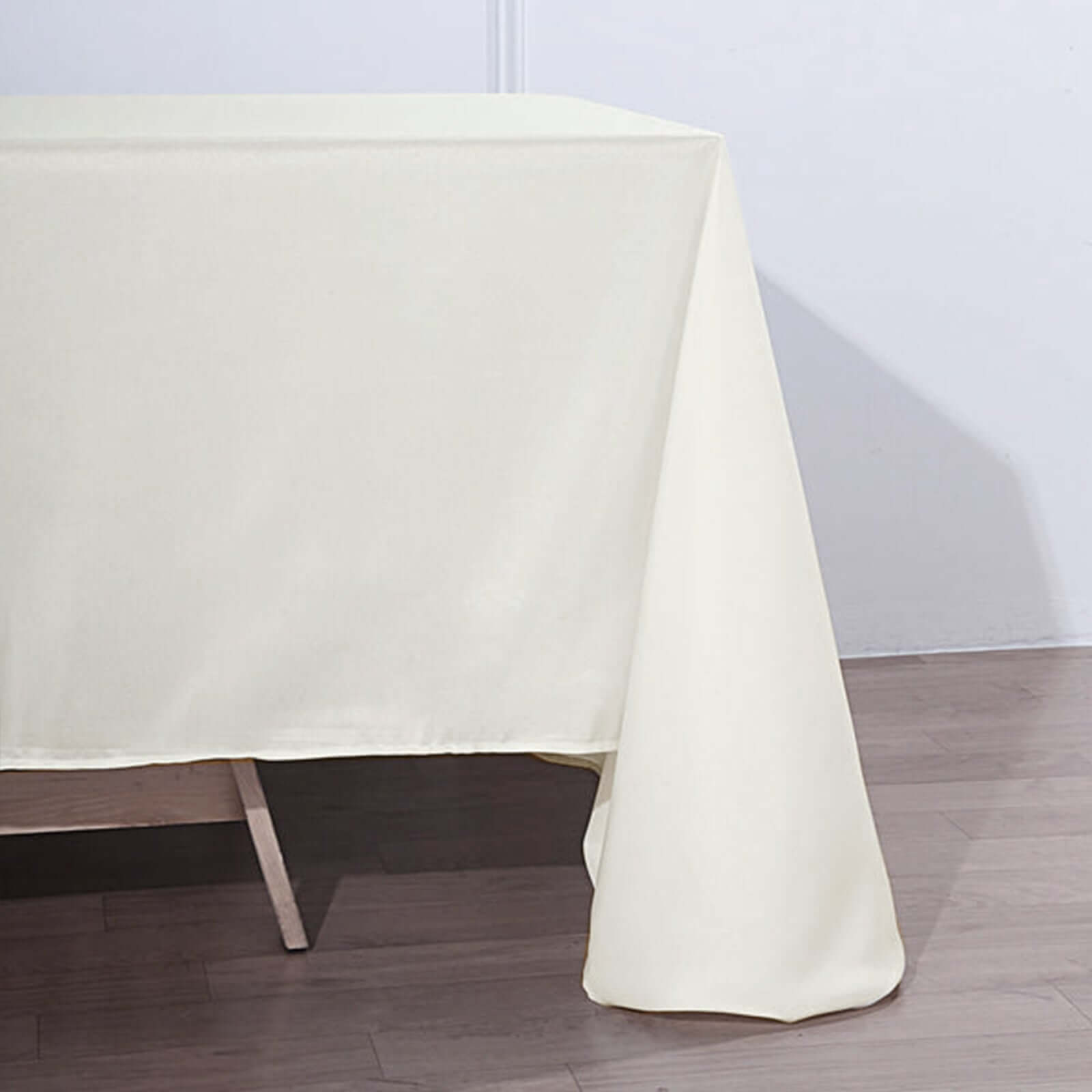 Polyester 90"x132" Rectangle Tablecloth Ivory - Seamless Wrinkle-Resistant Table Cover