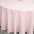 Polyester 120" Round Tablecloth Blush - Seamless Wrinkle-Resistant Table Cover