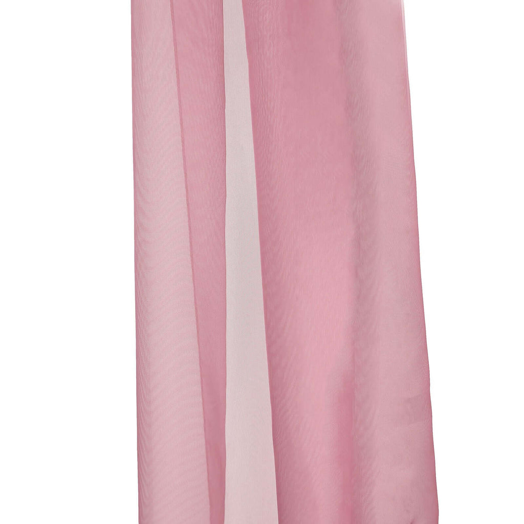 18ft Mauve Cinnamon Rose Sheer Organza Wedding Arch Drapery Fabric, Window Scarf Valance