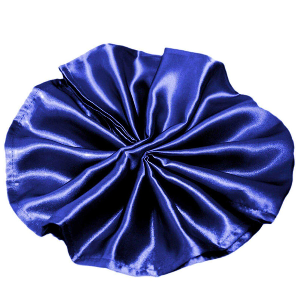 5 Pack Satin 20"x20" Napkins Navy Blue - Luxurious Shine & Smooth Dinner Napkins