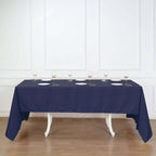 Polyester 60"x126" Rectangle Tablecloth Navy Blue - Wrinkle-Resistant Table Cover