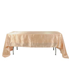 Satin Rectangular 60"x126" Tablecloth Nude - Smooth and Lustrous Table Cover