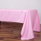 Polyester 60"x126" Rectangle Tablecloth Pink - Wrinkle-Resistant Table Cover