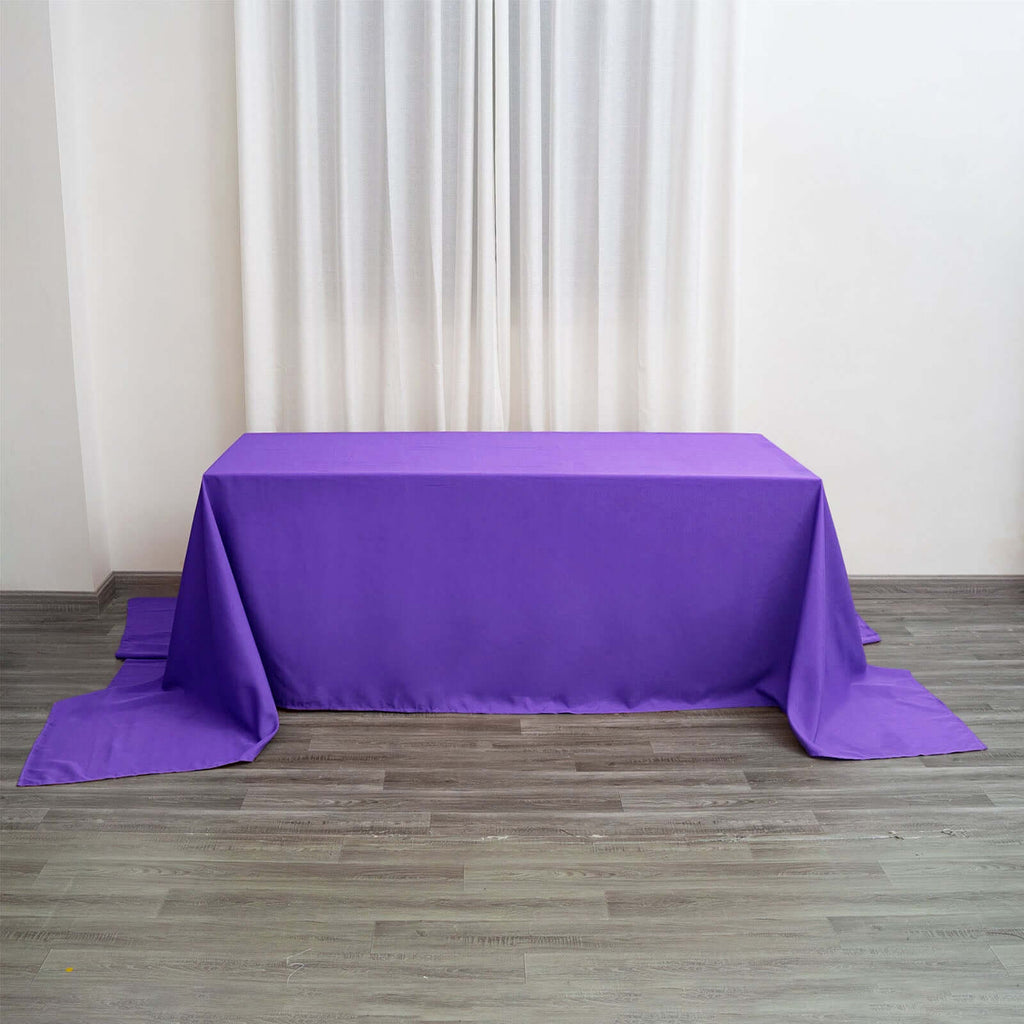 Polyester 90"x156" Rectangle Tablecloth Purple - Seamless Wrinkle-Resistant Table Cover