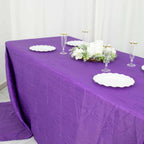 Taffeta 90"x156" Rectangle Tablecloth Purple - Accordion Crinkle Seamless Table Cover