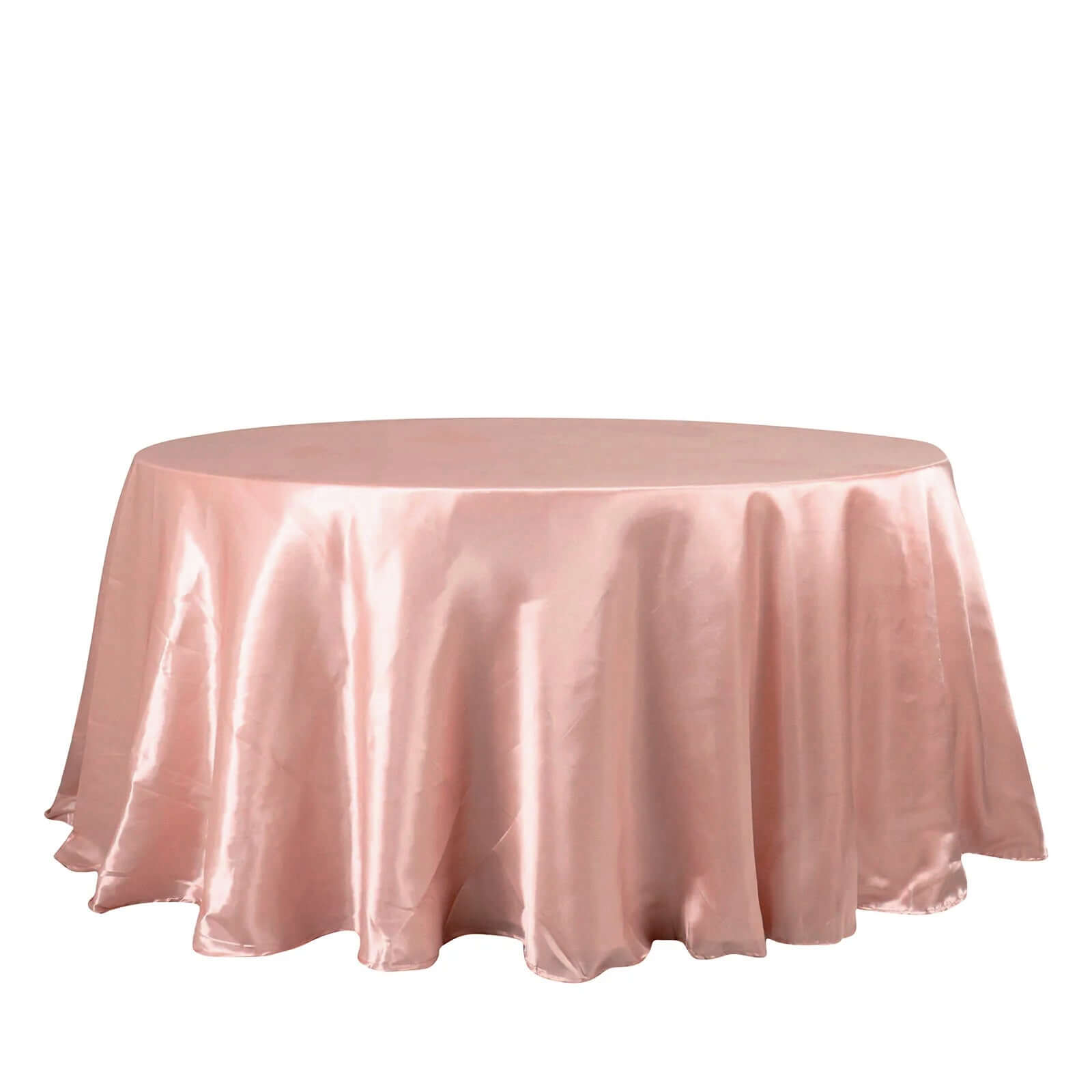 Satin 132" Round Tablecloth Dusty Rose - Stylish Seamless Table Cover
