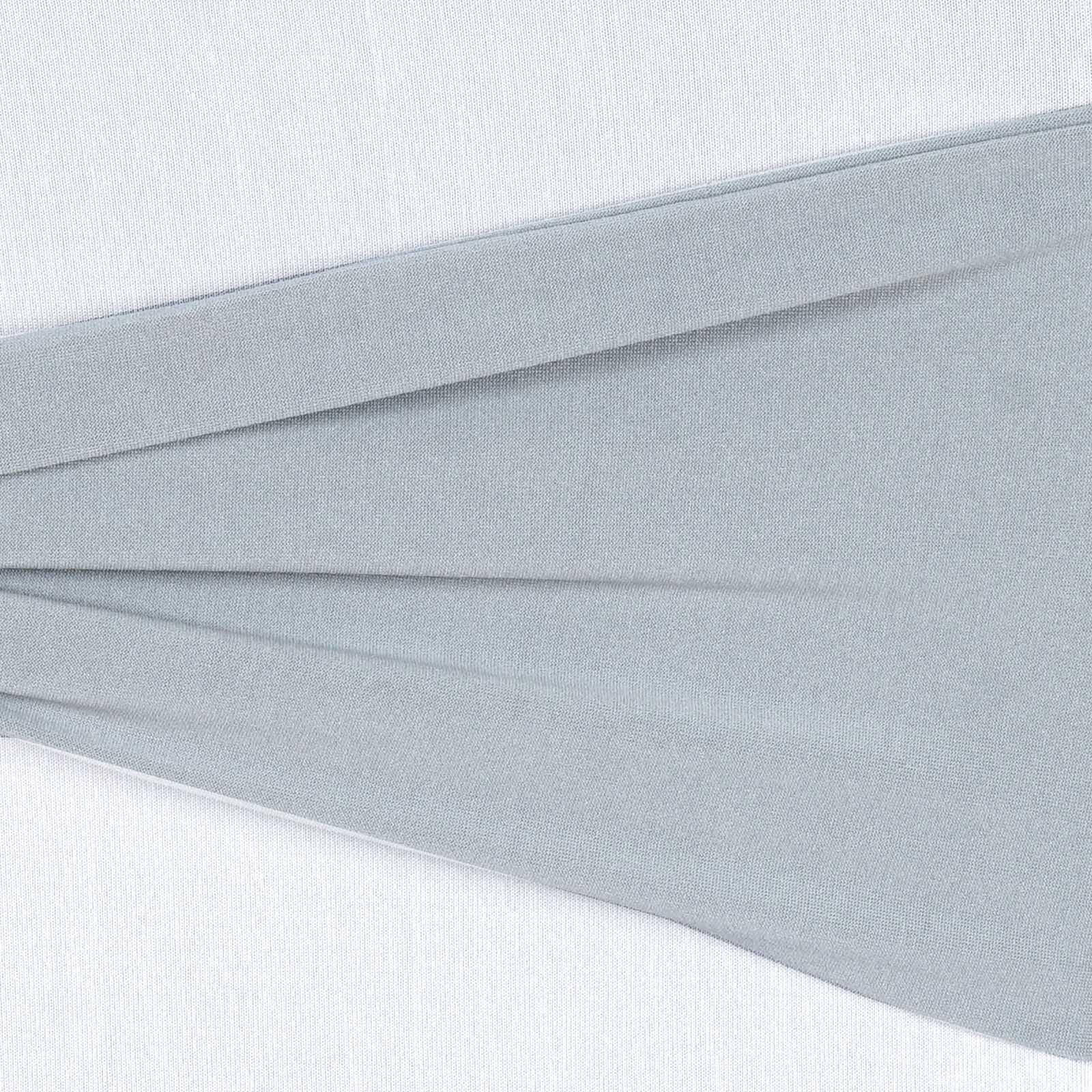 5 Pack Stretch Spandex Chair Sashes Silver - Fitted Finish Two Ply Heavy Duty Chair Bands 5"x12"