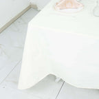 Premium Polyester Square Tablecloth 70"x70" Ivory 220GSM Wrinkle-Resistant Table Cover