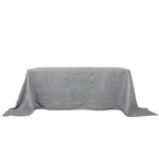 Taffeta 90"x132" Rectangle Tablecloth Silver - Seamless Accordion Crinkle Table Cover