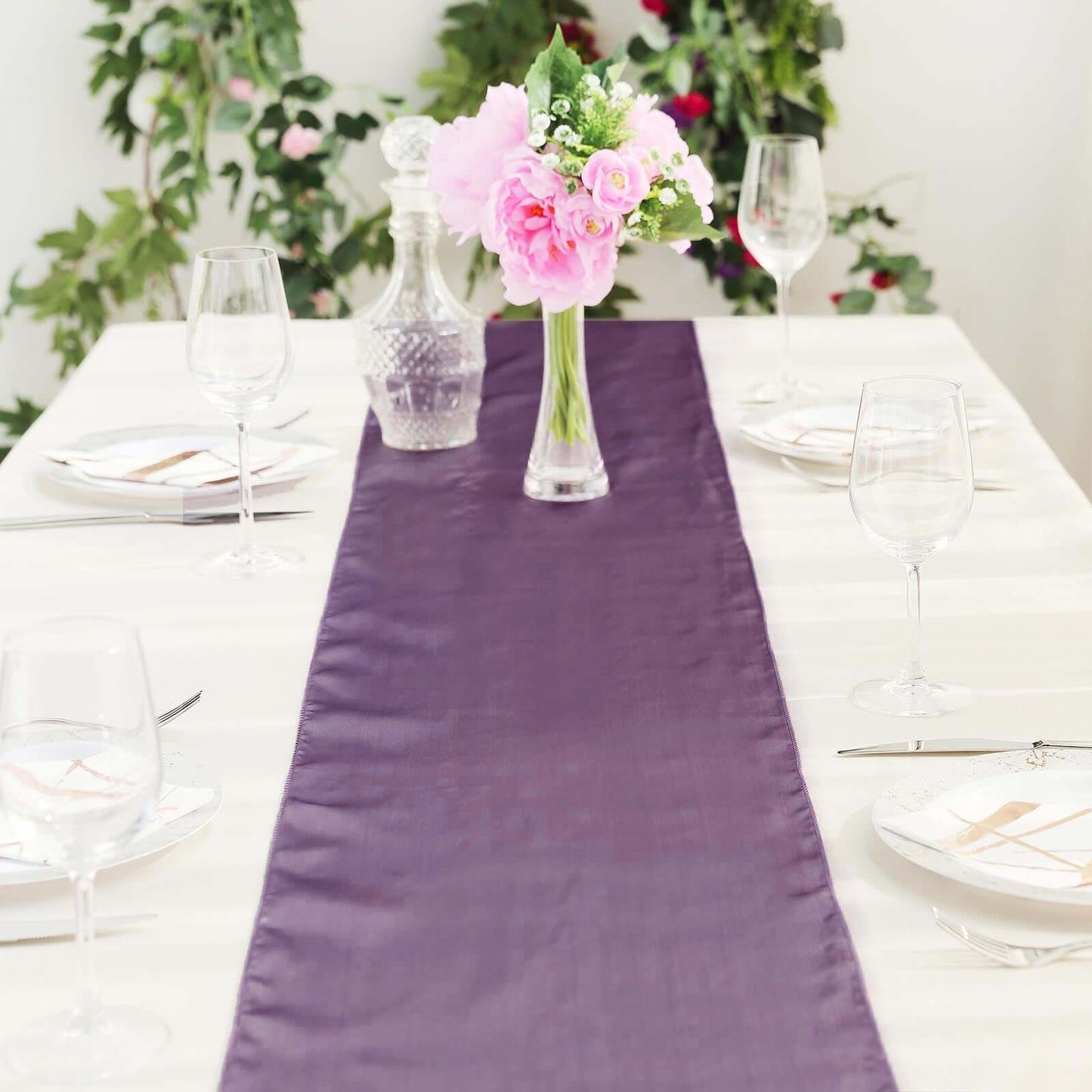 Satin 12"x108" Table Runner Violet Amethyst - Stylish Table Linen