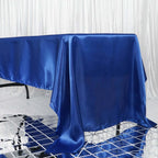 Satin Rectangular 60"x126" Tablecloth Royal Blue - Smooth and Lustrous Table Cover