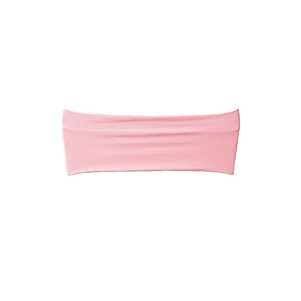 5 Pack Stretch Spandex Chair Sashes Pink - Fitted Finish Two Ply Heavy Duty Chair Bands 5"x12"