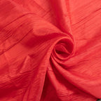 Taffeta 132" Round Tablecloth Red - Seamless Accordion Crinkle Table Cover