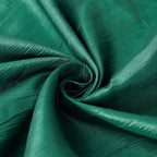 Taffeta 132" Round Tablecloth Hunter Emerald Green - Seamless Accordion Crinkle Table Cover