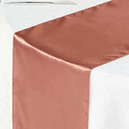 Satin 12"x108" Table Runner Terracotta (Rust) - Stylish Table Linen
