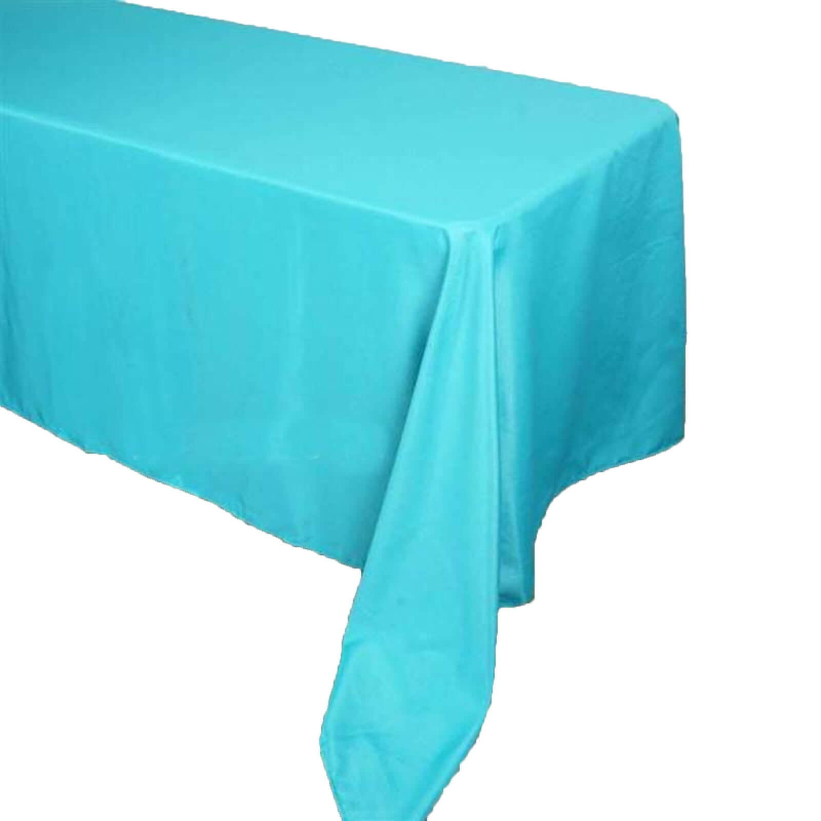 Polyester 90"x156" Rectangle Tablecloth Turquoise - Seamless Wrinkle-Resistant Table Cover