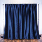 Navy Blue Crushed Velvet Backdrop Curtain â€“ 8ft x 8ft Event Drape with Rod Pocket, Privacy Panel for Photo Booths & Events