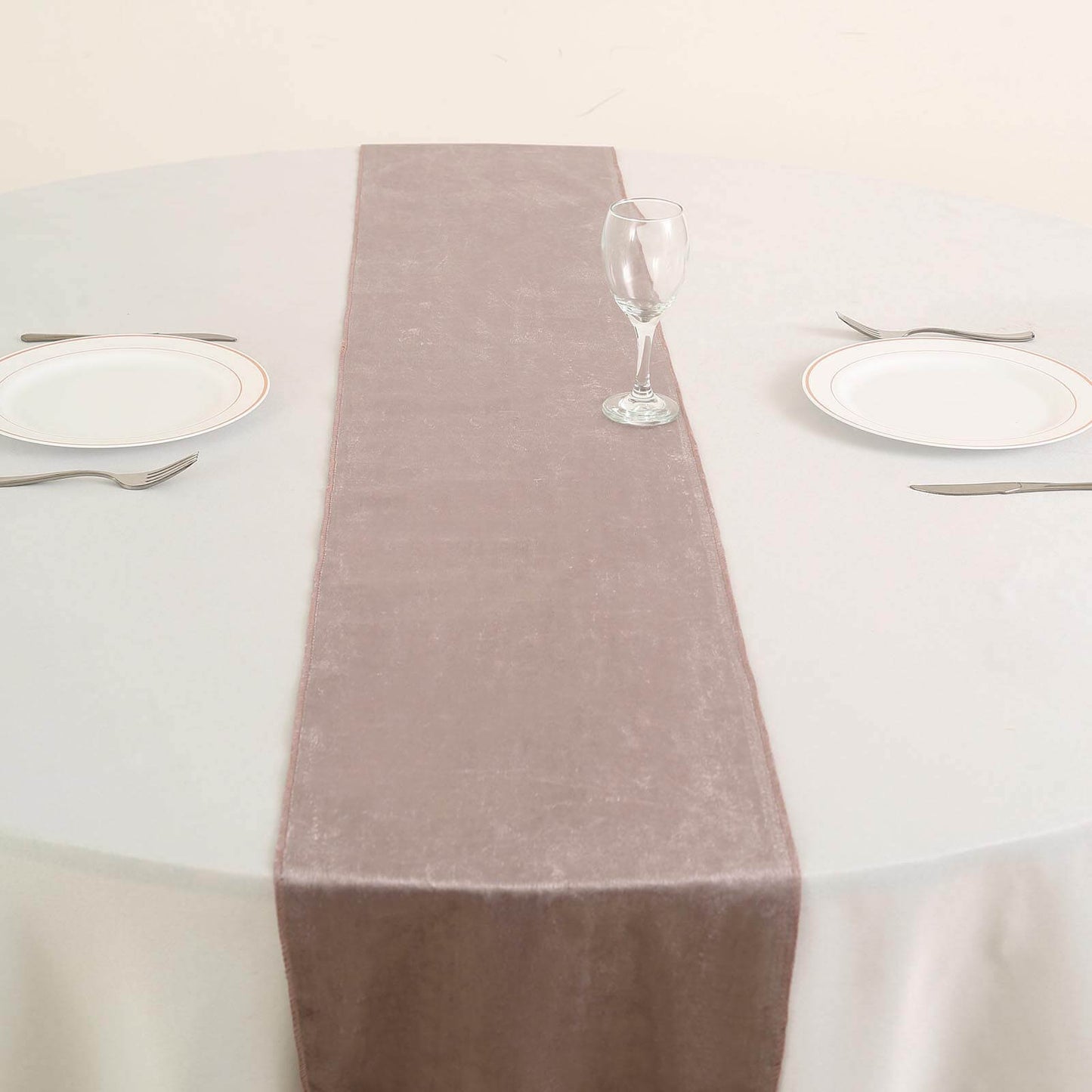 Premium Velvet 12"x108" Table Runner Mauve - Sheen Finish Reusable Table Decor