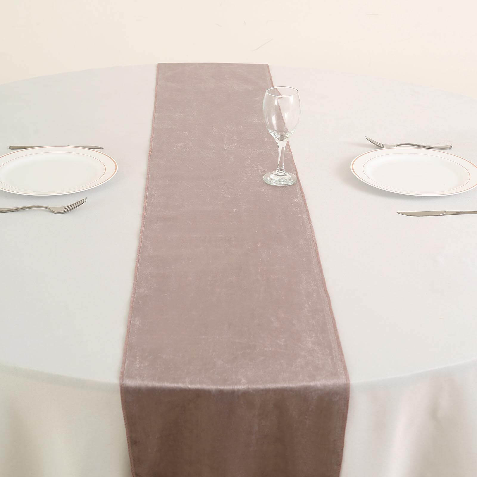 Premium Velvet 12"x108" Table Runner Mauve - Sheen Finish Reusable Table Decor