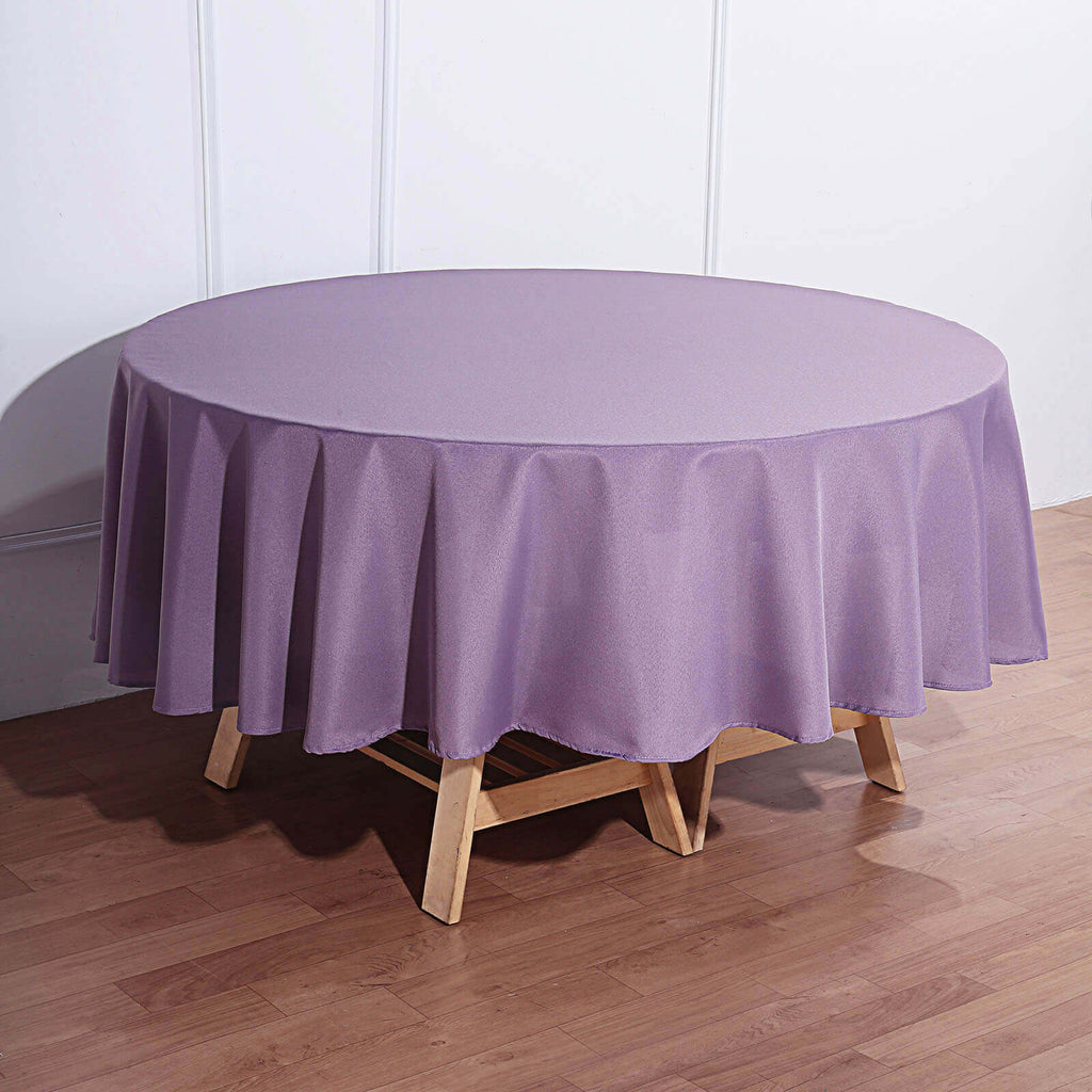 Polyester 90" Round Tablecloth Violet Amethyst - Stain & Wrinkle-Resistant Table Cover