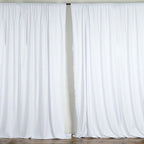 2 Pack White Scuba Polyester Event Curtain Drapes, Durable Flame Resistant Backdrop Event Panels Wrinkle Free with Rod Pockets - 10ftx10ft