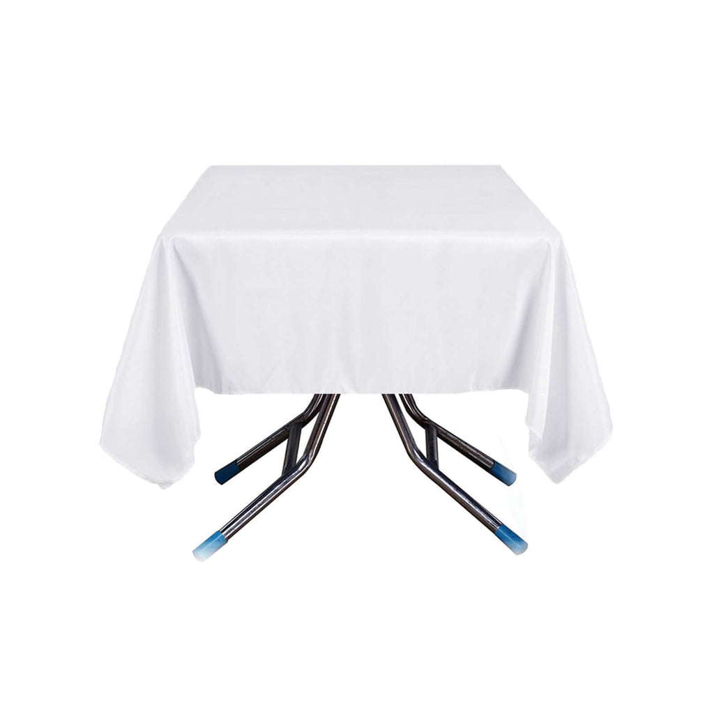 Polyester Square 70"x70" Tablecloth White - Wrinkle-Resistant & Durable Table Cover for Events